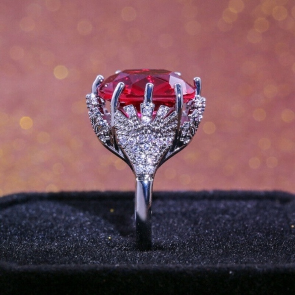 New Stamped 925 Silver Ruby Ring - Picture 5 of 6